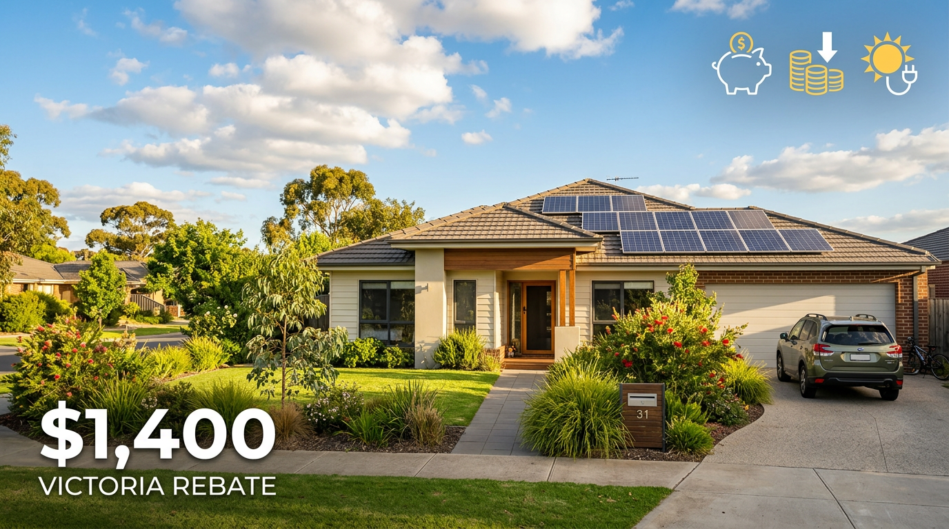 Modern Victorian home with solar panels on roof in bright sunshine